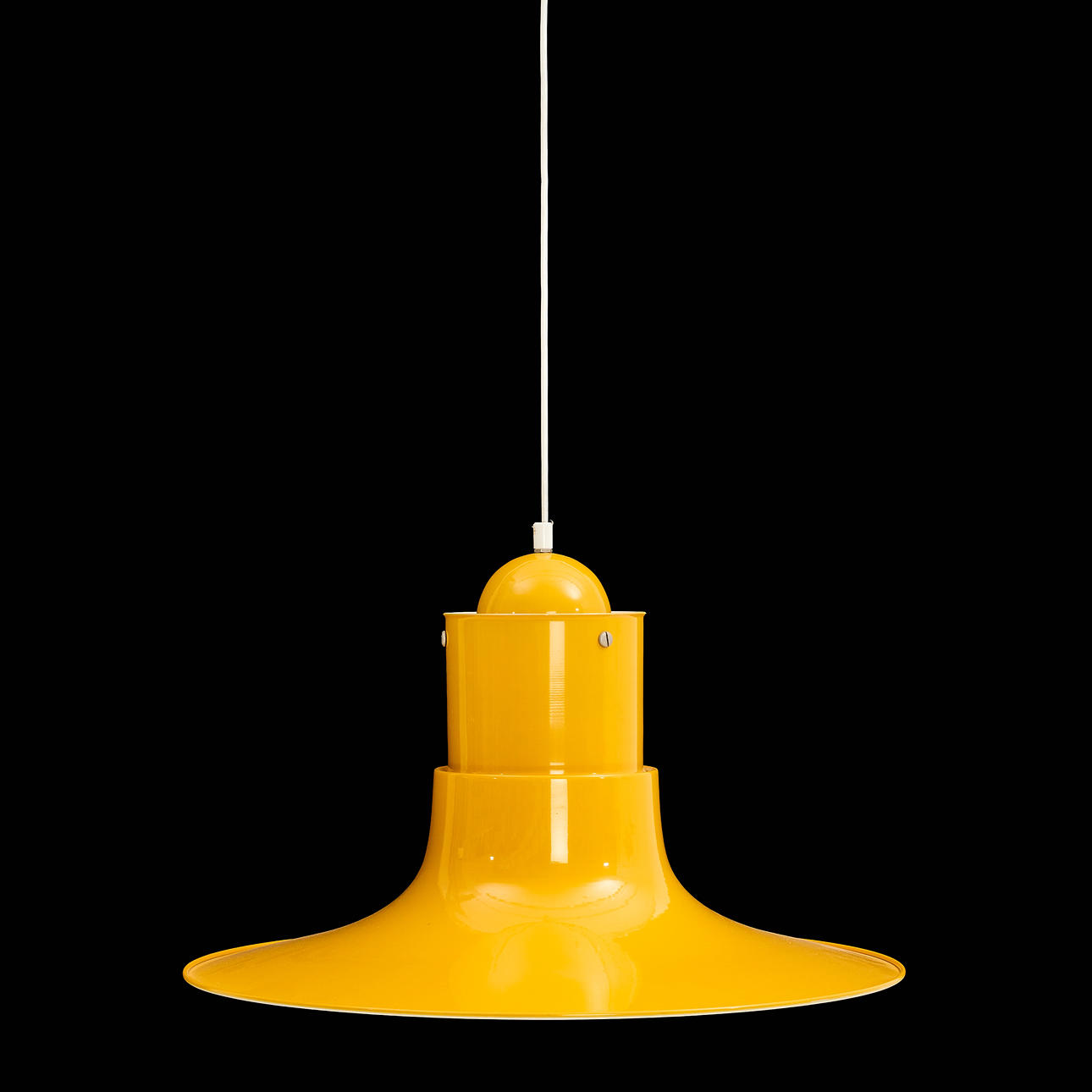 P.O. STRÖM. Taklampa, "Cyklon", IKEA, 1970-tal, gullackerad metall