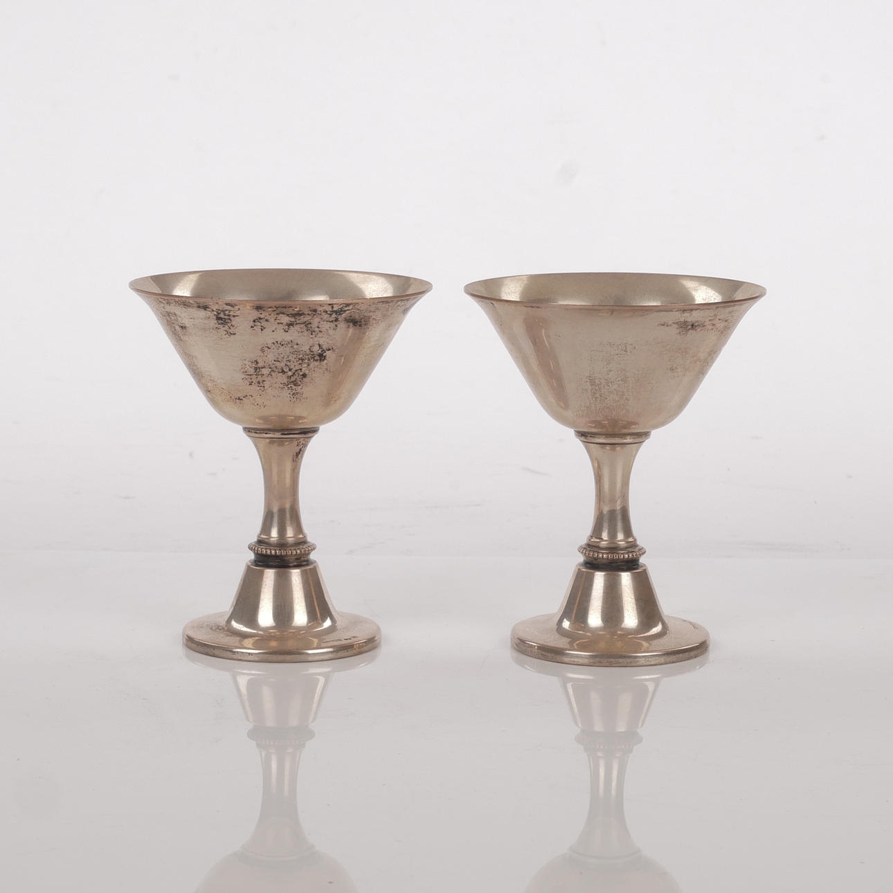 COCKTAIL GLASSES, 2 pcs, silver, MGAB, 1970.