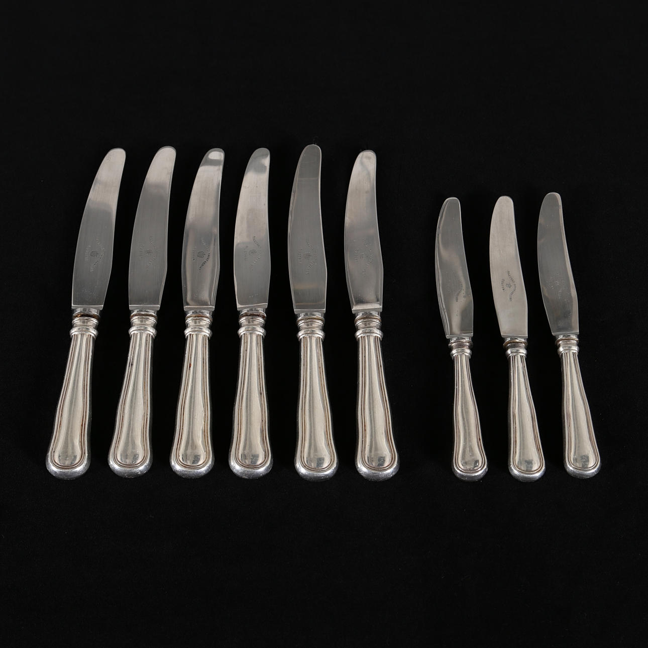 KNIVAR, silver, 9 st, Carl M. Cohr, 1900-talets första hälft, Danmark.