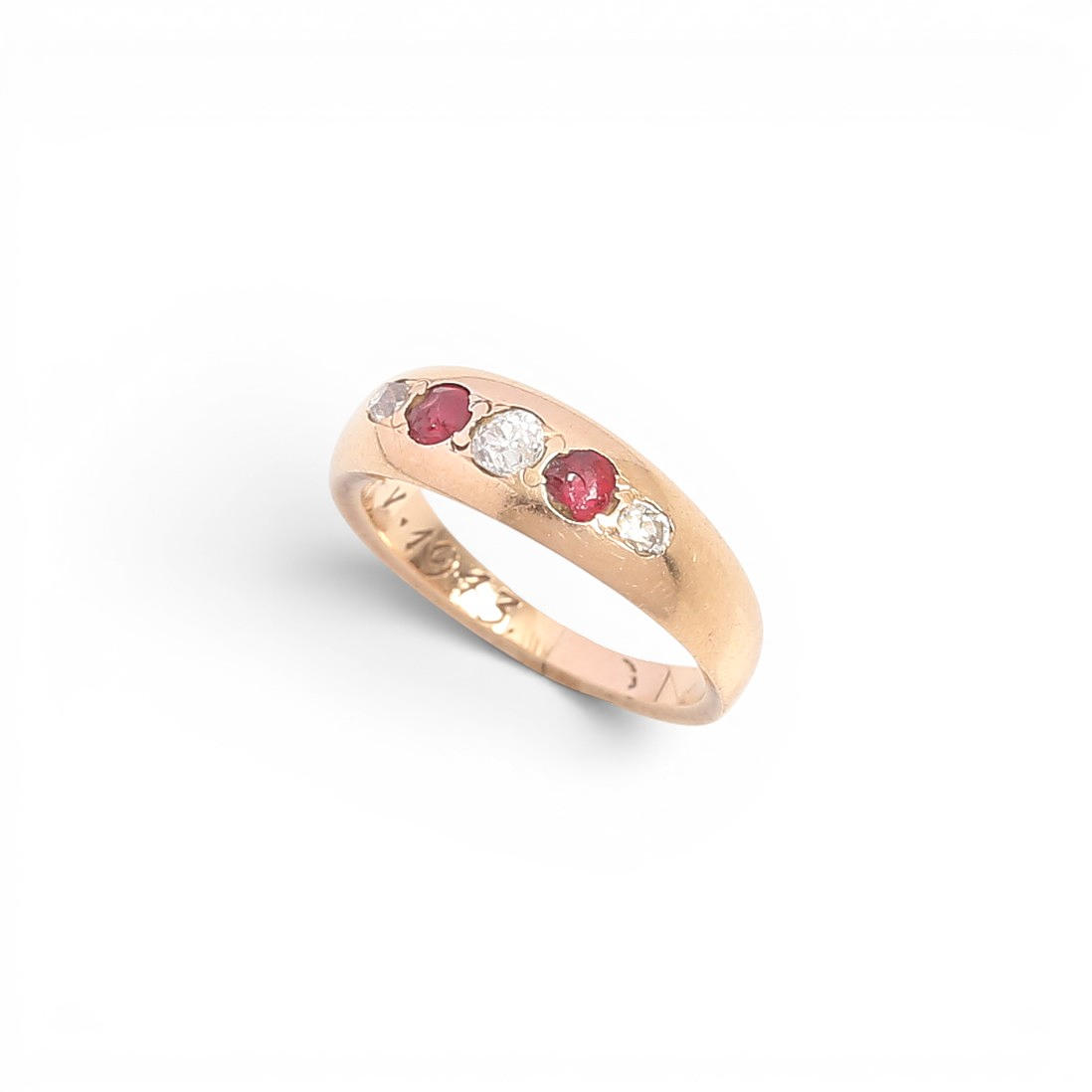 Five-stone ring, mid 20th Century.