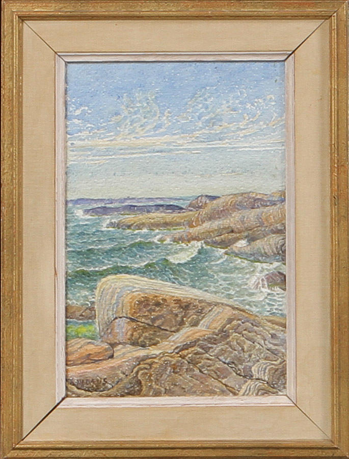 JOHN HEDAEUS. Kustbild, akvarell, signerad och daterad 55.