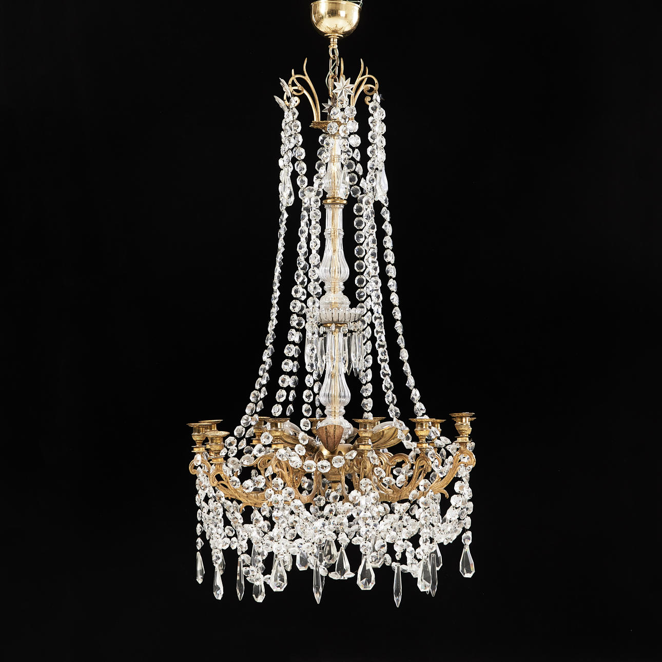 CHANDELIER, Oscarian, for 12 lights.