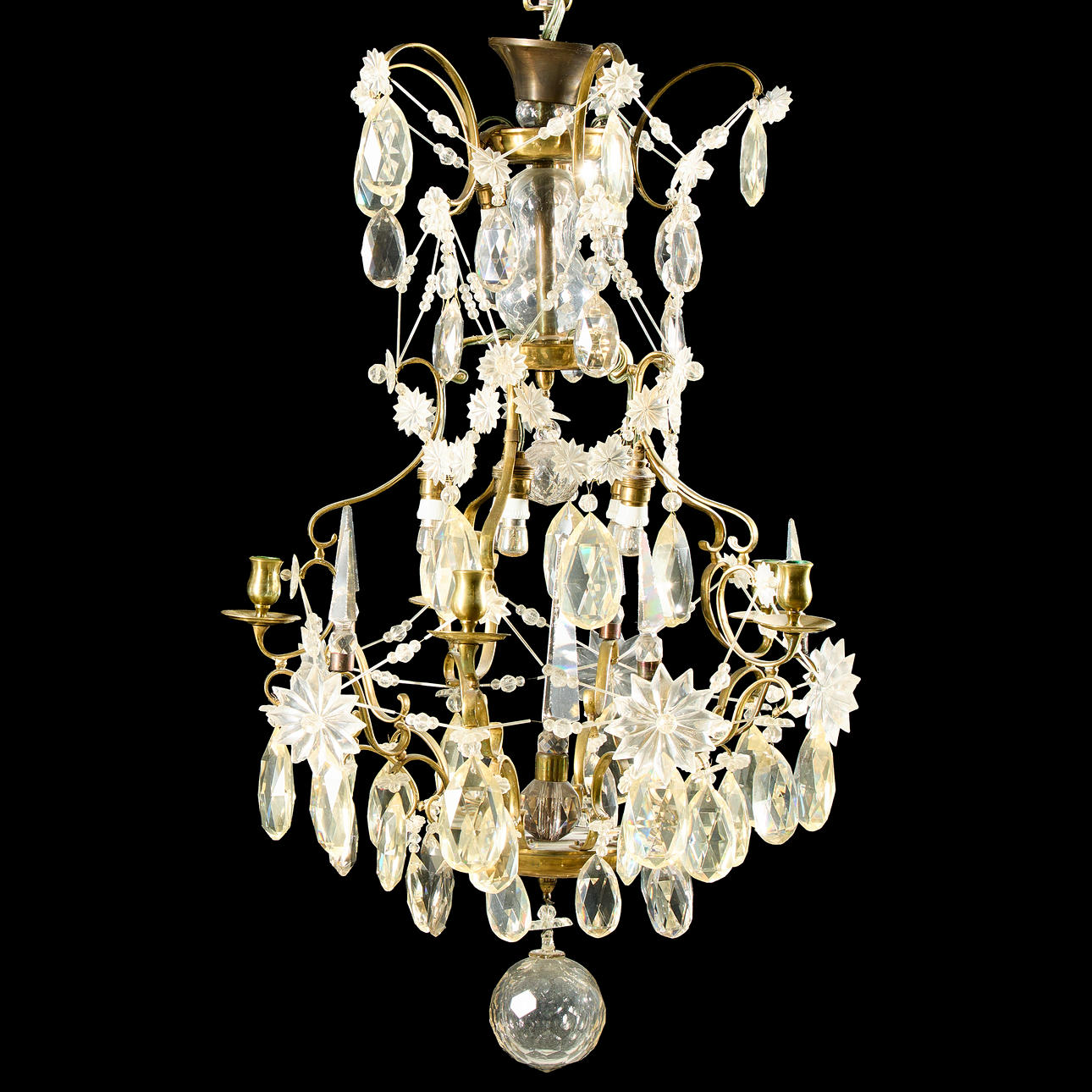 CHANDELIER, Rococo style, 20th century.