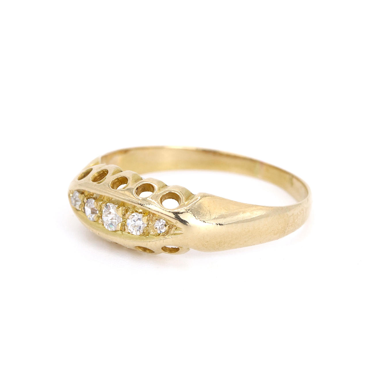 9CT GOLD WHITE SOTNE SET RING.