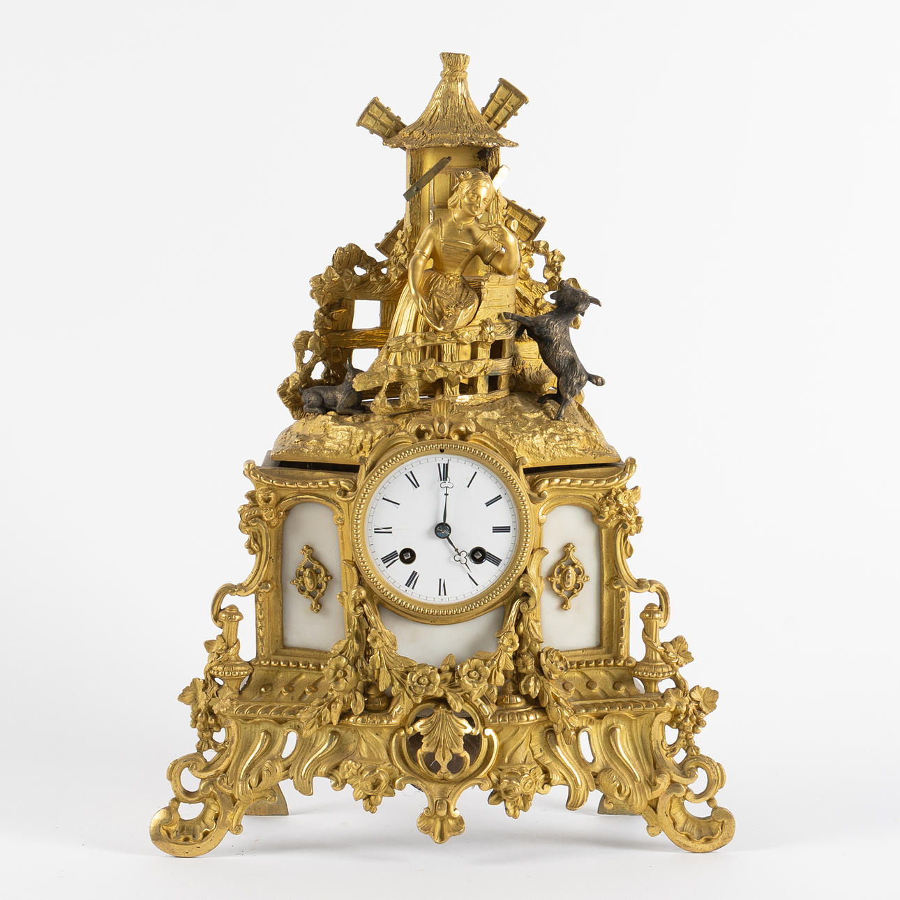 TABLE CLOCK, Rococo style, circa 1900.