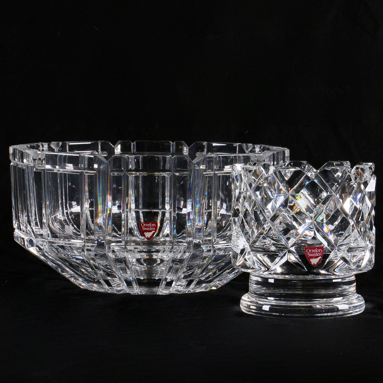 SKÅLAR, 2 st. Delvis "Sofiero", Orrefors.