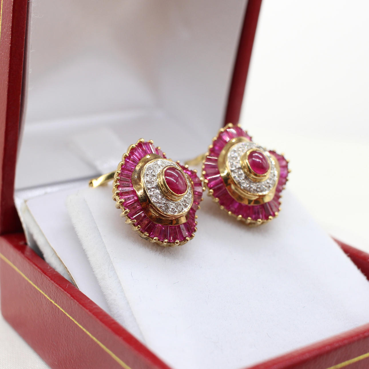 RUBY & DIAMONDS EARRINGS.