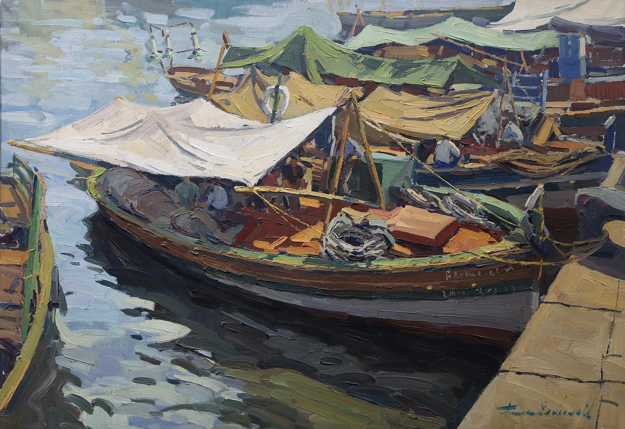 SPANISH SCHOOL, CIRCA 1960. Boats.