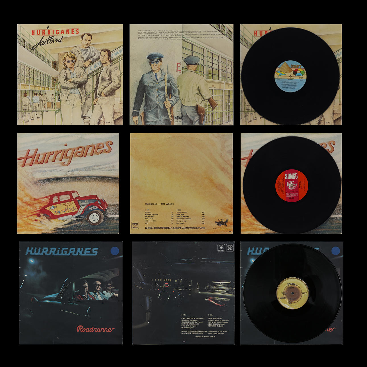 3 LP RECORDS, HURRIGANES.