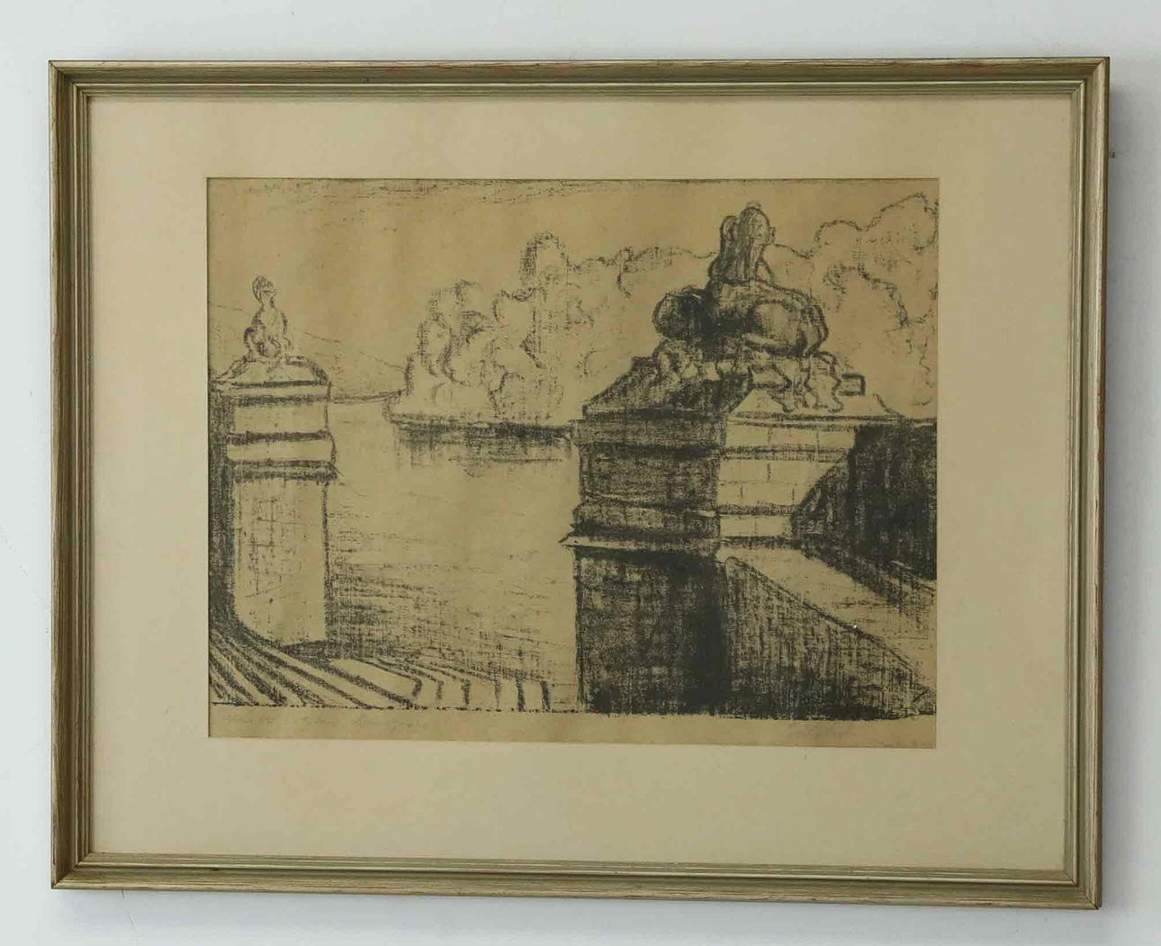 GÖSTA BOHM. Lithograph, bridge in Dresden, signed and dated 1922.