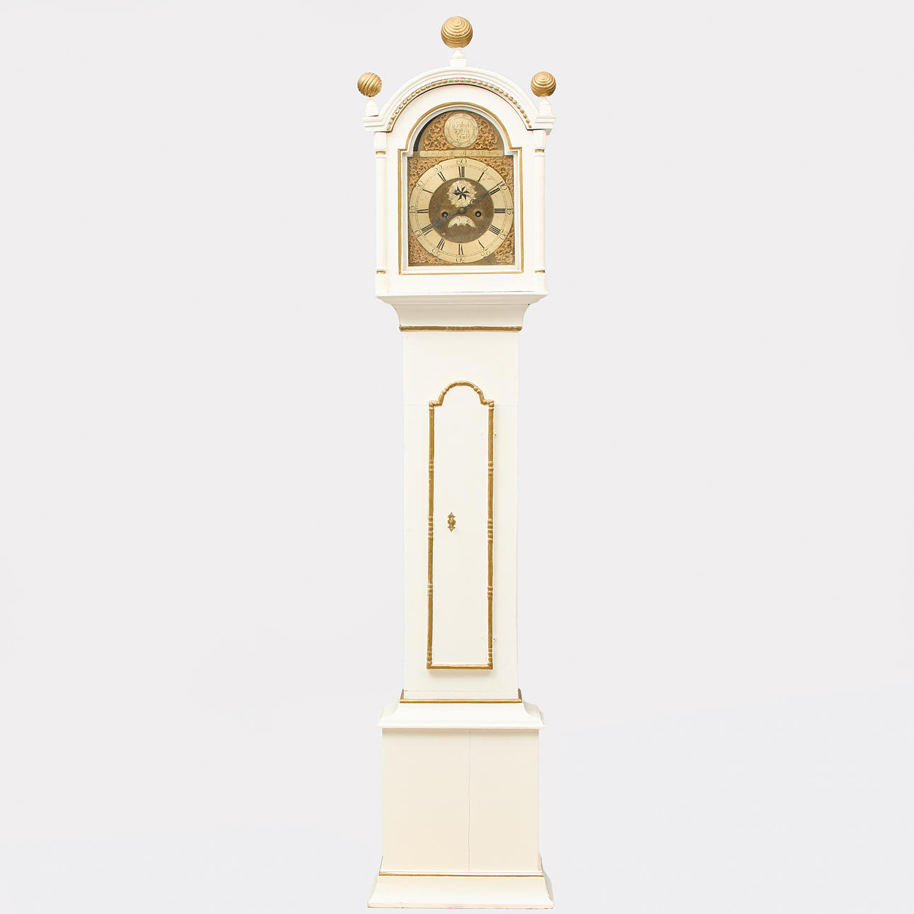 LONGCASE CLOCK, 18th century, Norway, dial marked "Christophr Ring Gjusdal".