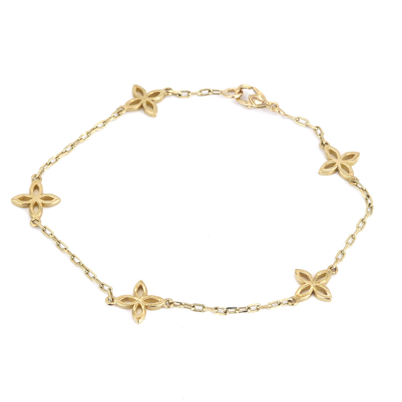 9CT YELLOW GOLD BRACELET.