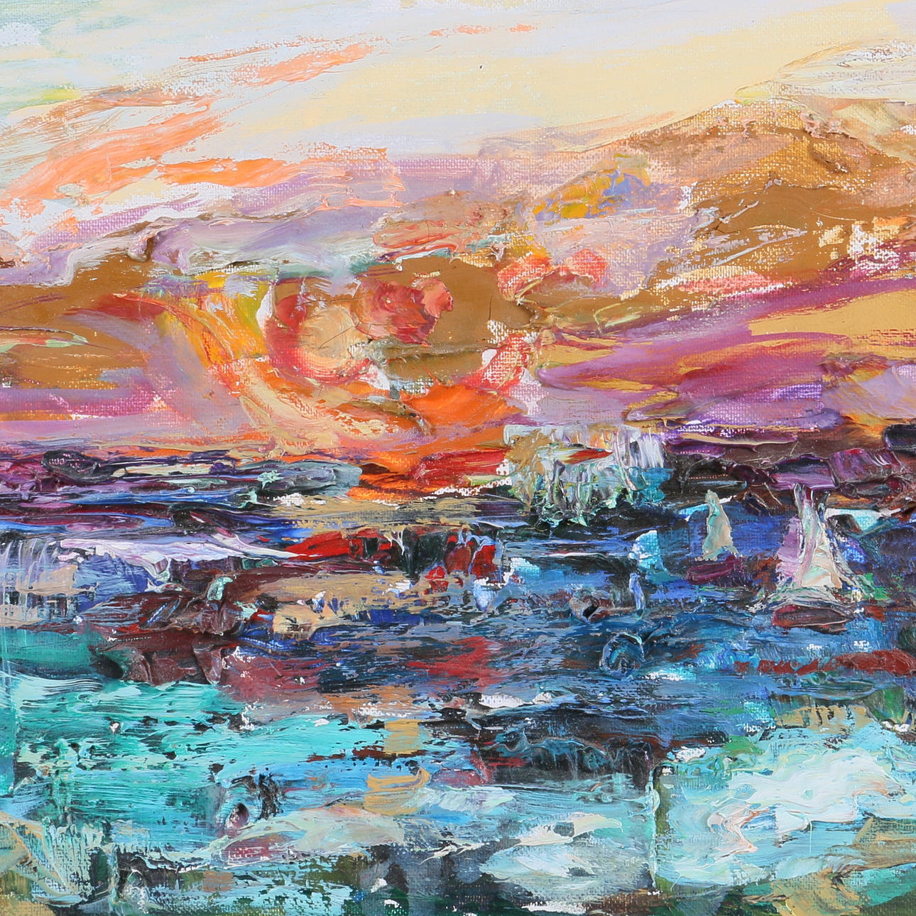 SVEN HAGMARK. Olja på duk, "Aftonhav", signerad.