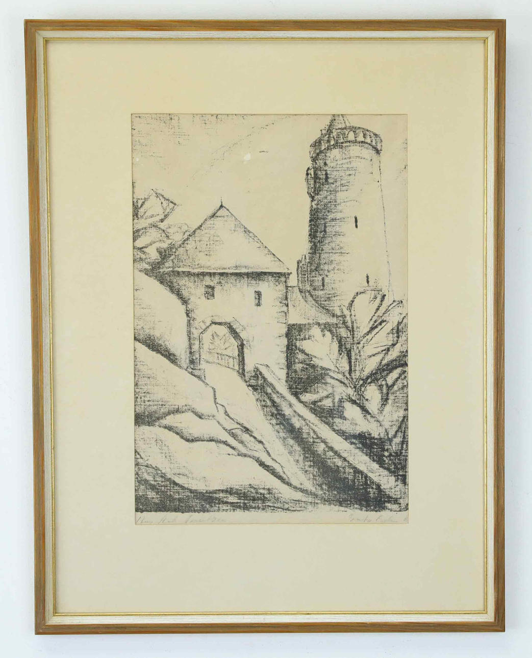 GÖSTA BOHM. Lithograph, Aus Der Bautzen, signed, dated 1922.