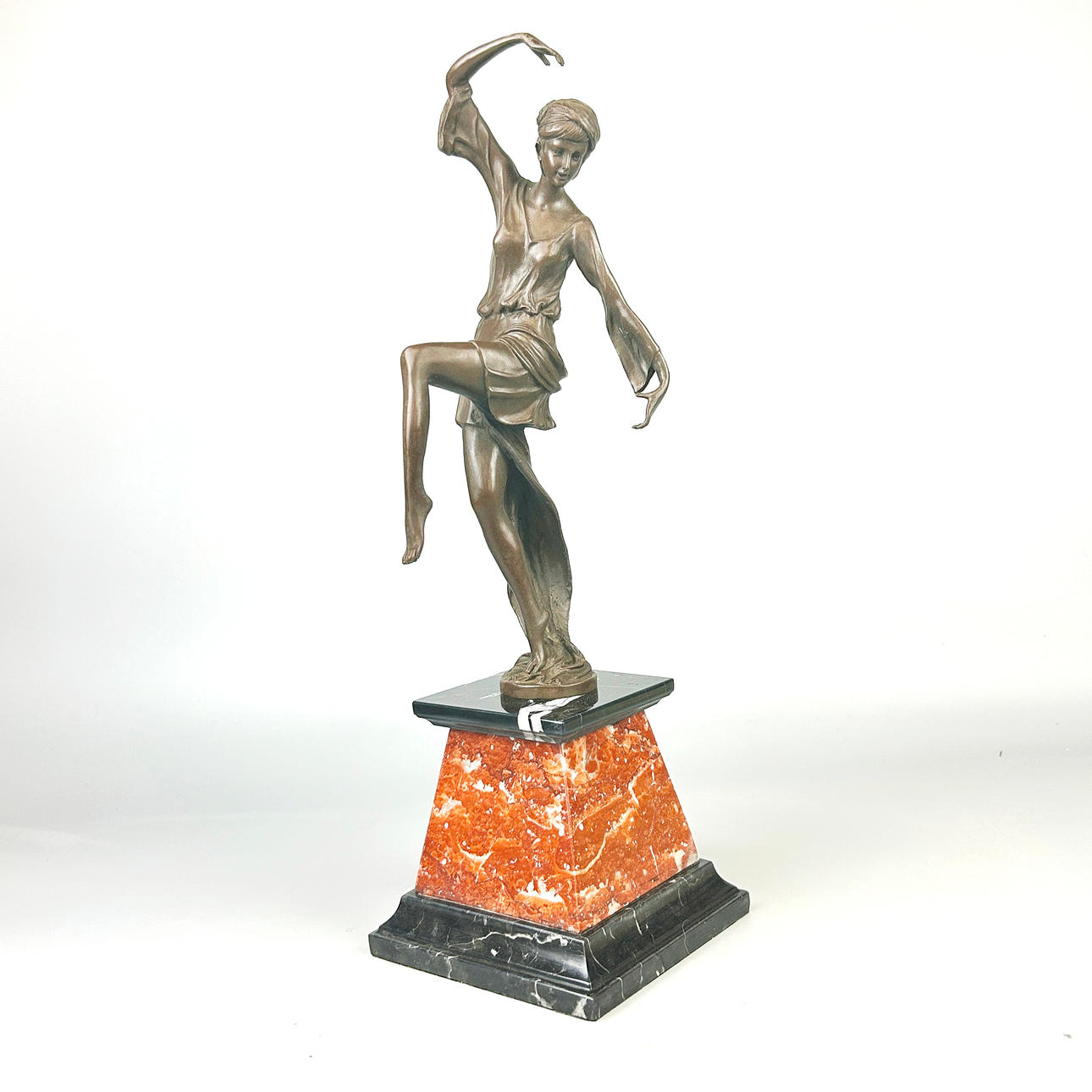ART DECO STYLE BRONZE DANCER.
