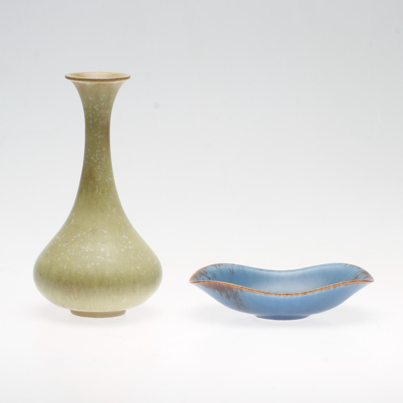 VAS och SKÅL, stengods, Gunnar Nylund, Rörstrand, signerade.