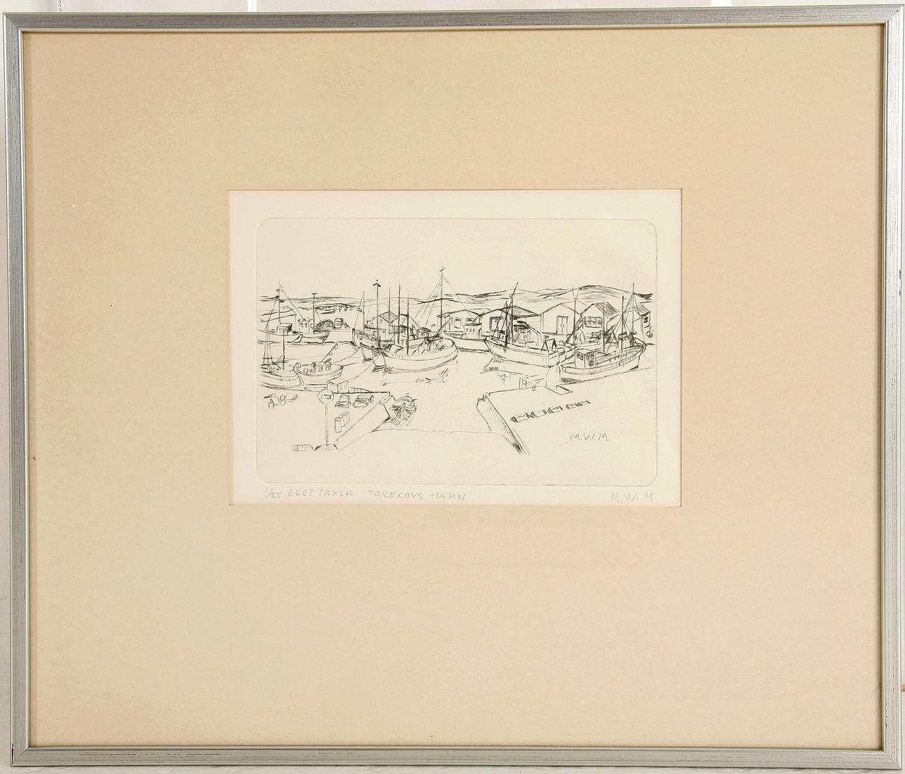 MARGIT WENER-MÜLLER. 1907-1995. Torekov Harbour, signed.