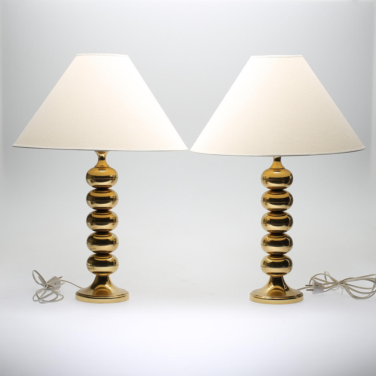 BORDSLAMPOR, 1 par, mässing, Enco, 1900-talets andra hälft.