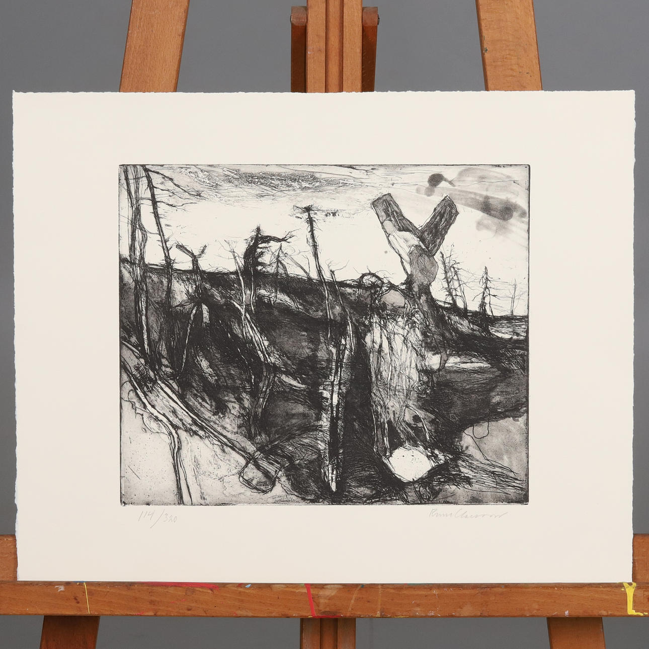 RUNE CLAESSON. ETCHING, "Hygge", signed.