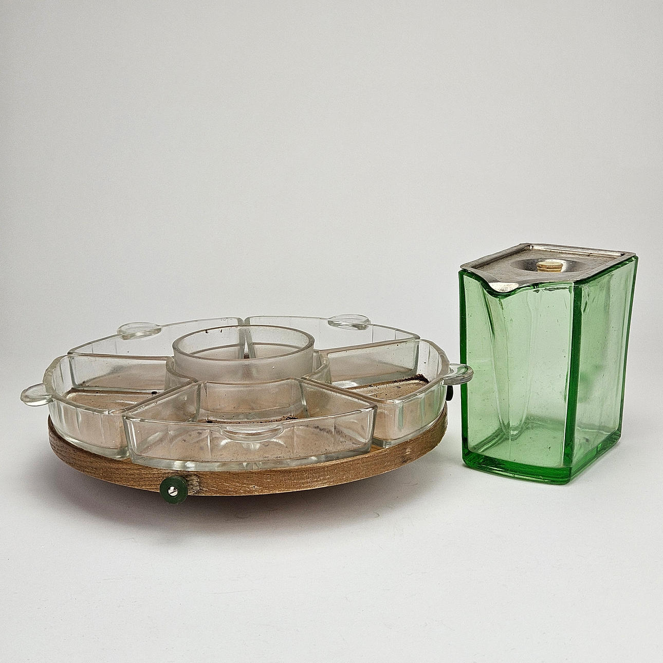 LAZY SUSAN AND JUG, 1940s.