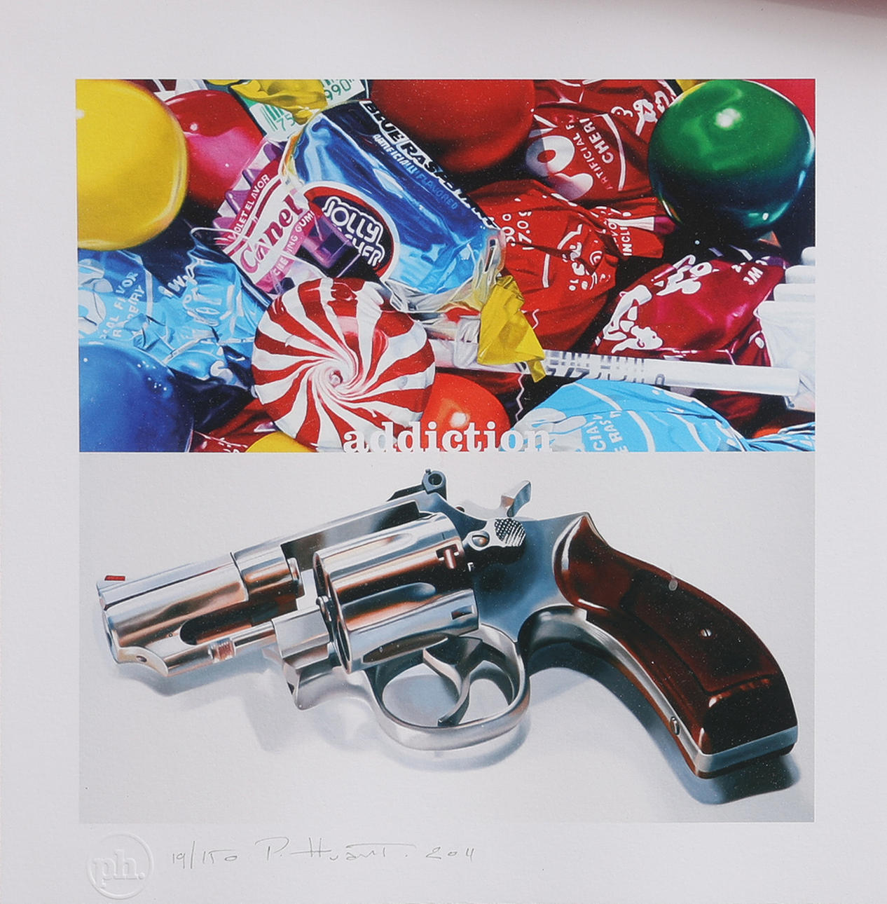 PHILIP HUART. COLOUR LITHOGRAPH, "ADDICTION", SIGNED AND DATED 2011.