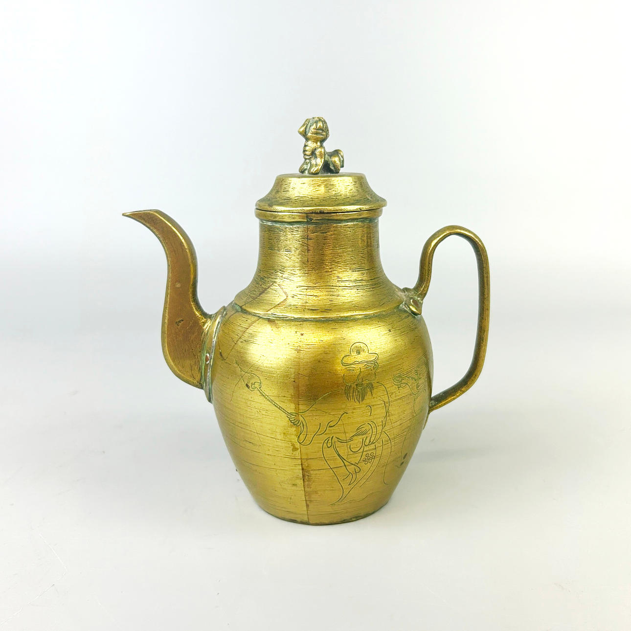 1920'S CHINESE BRASS COFFEE POT.