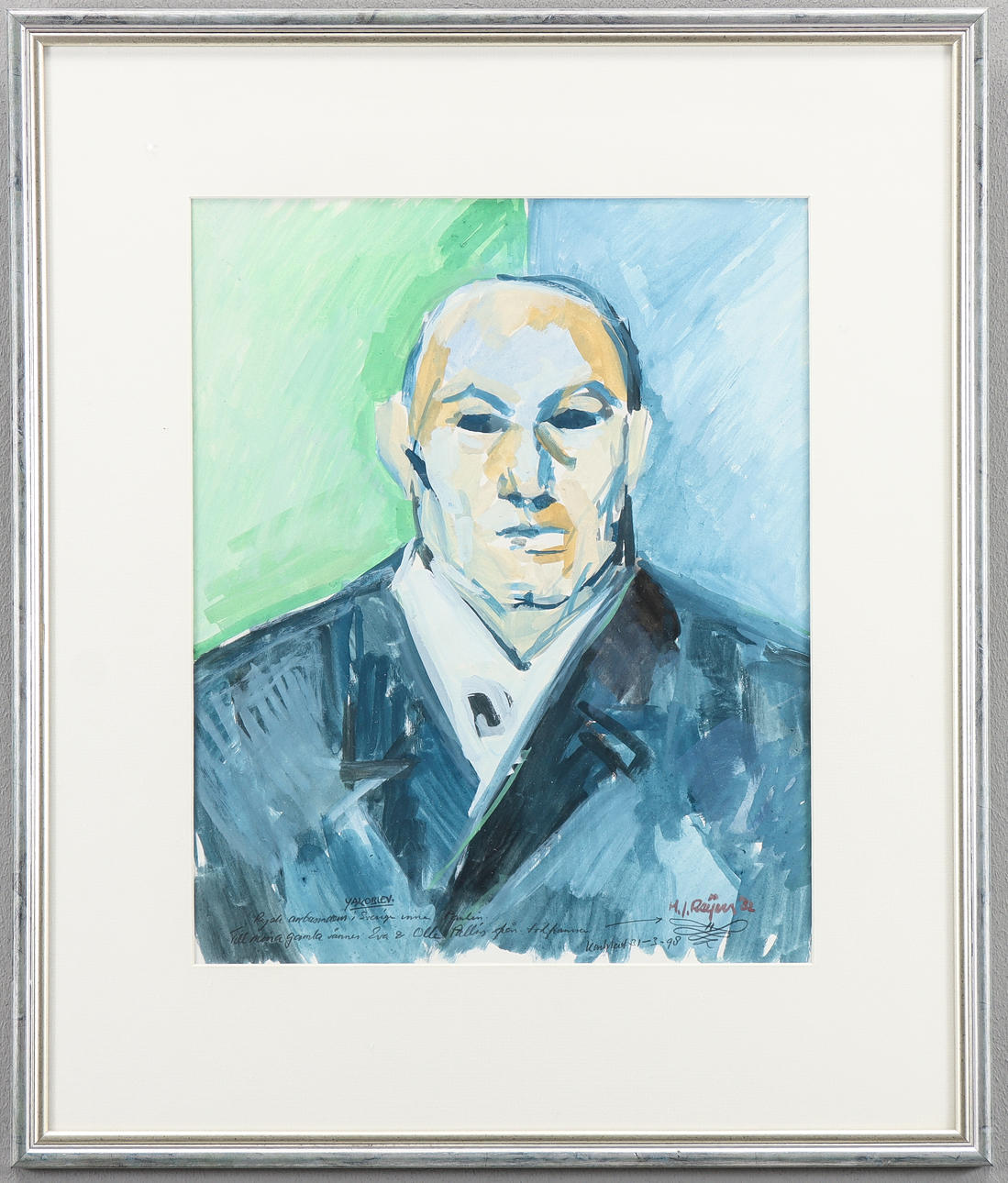 HERMAN REIJERS. Gouache, signed with dedication.