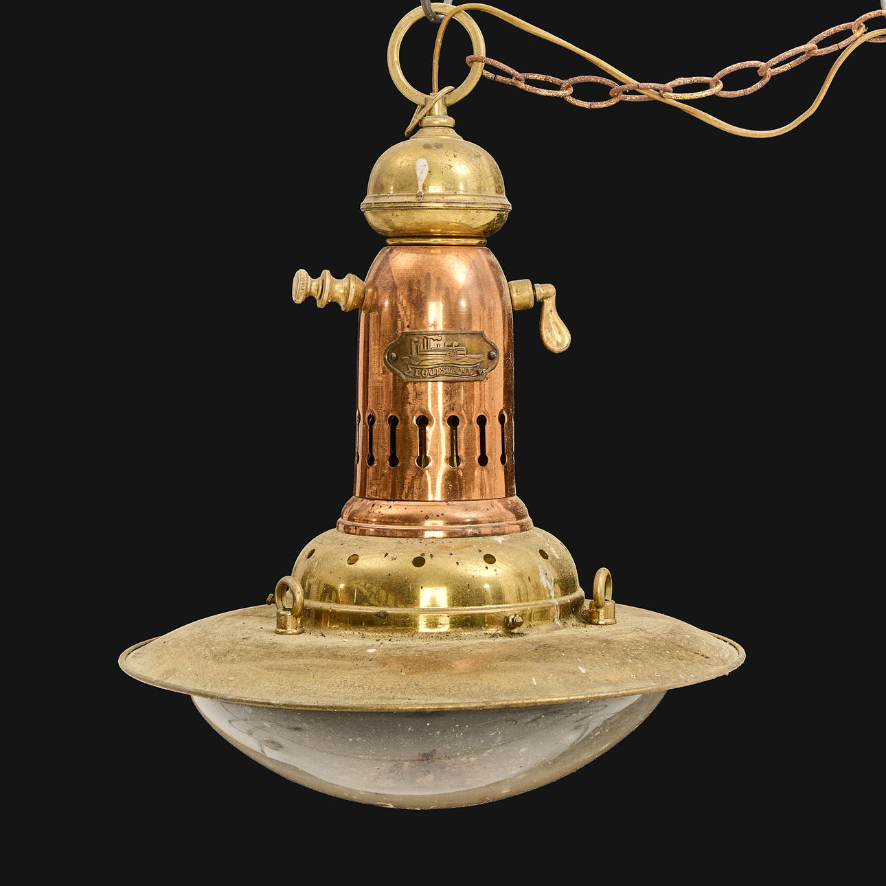 CEILING LIGHT, for marine use, Louiselane, copper, brass.