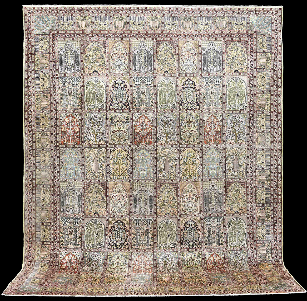 MATTA, orientalisk, äldre kashmir, silke, 370 x 280 cm.