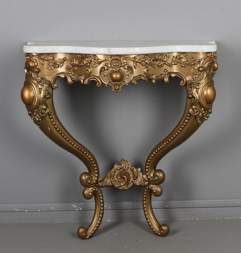 KONSOLBORD med stenskiva, nyrokoko, 1800-tal.