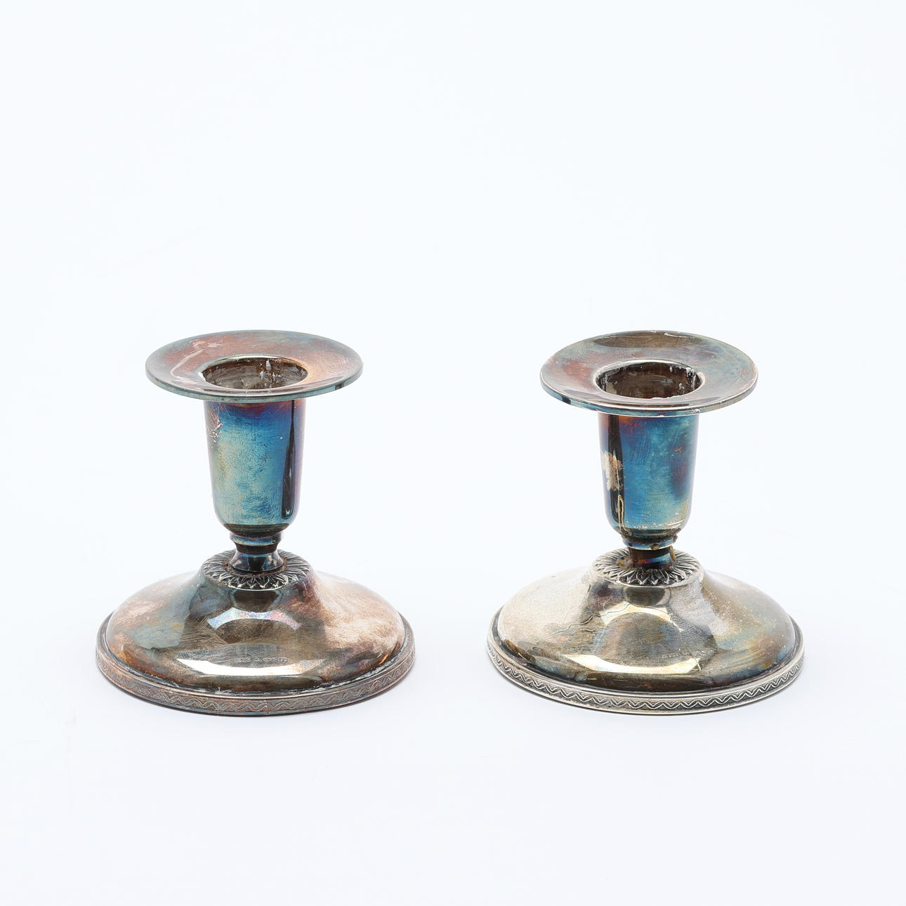 CANDLESTICKS, a pair, silver, K & EC, Gothenburg 1965.