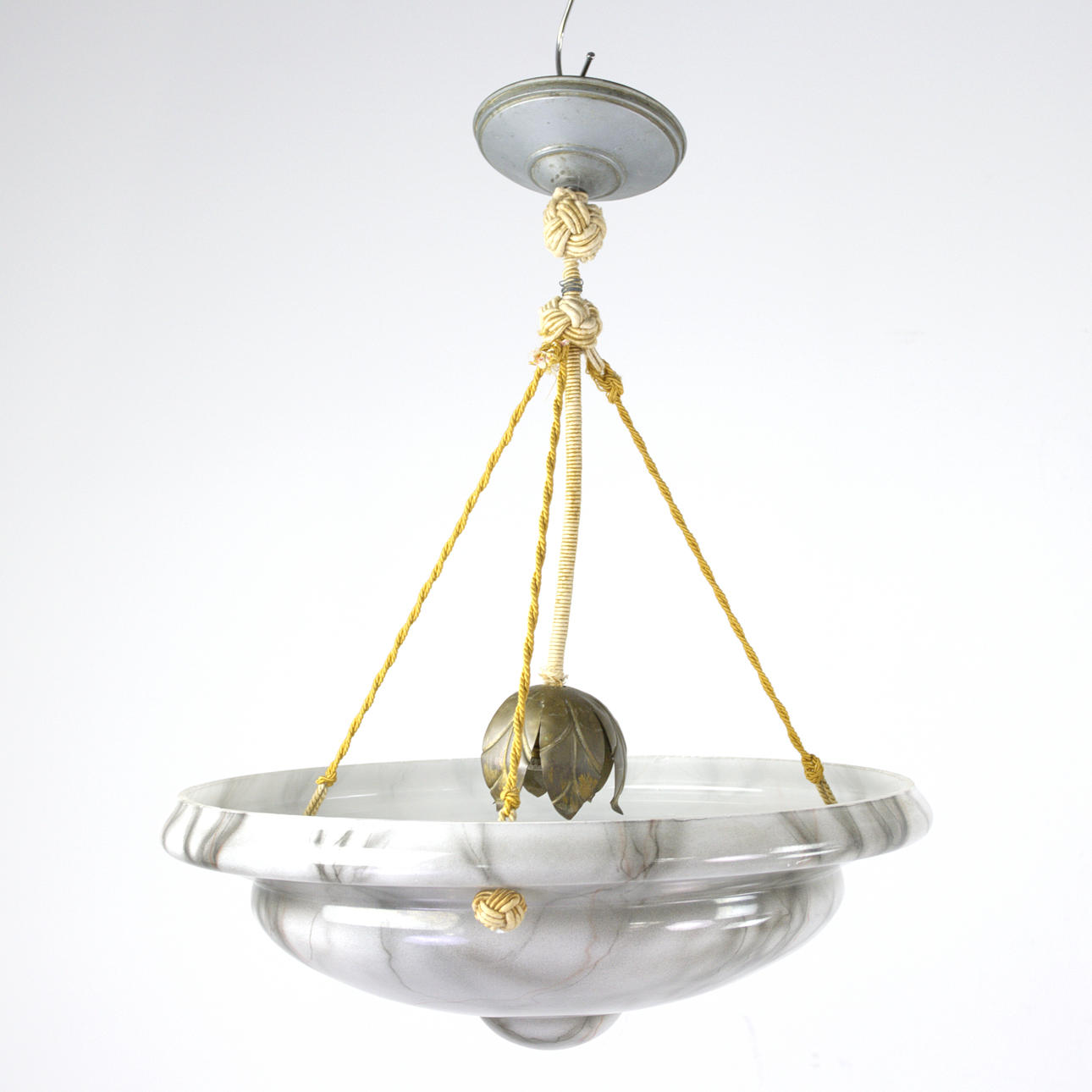 CEILING LAMP, flush mount model, marbled glass, 20th century.