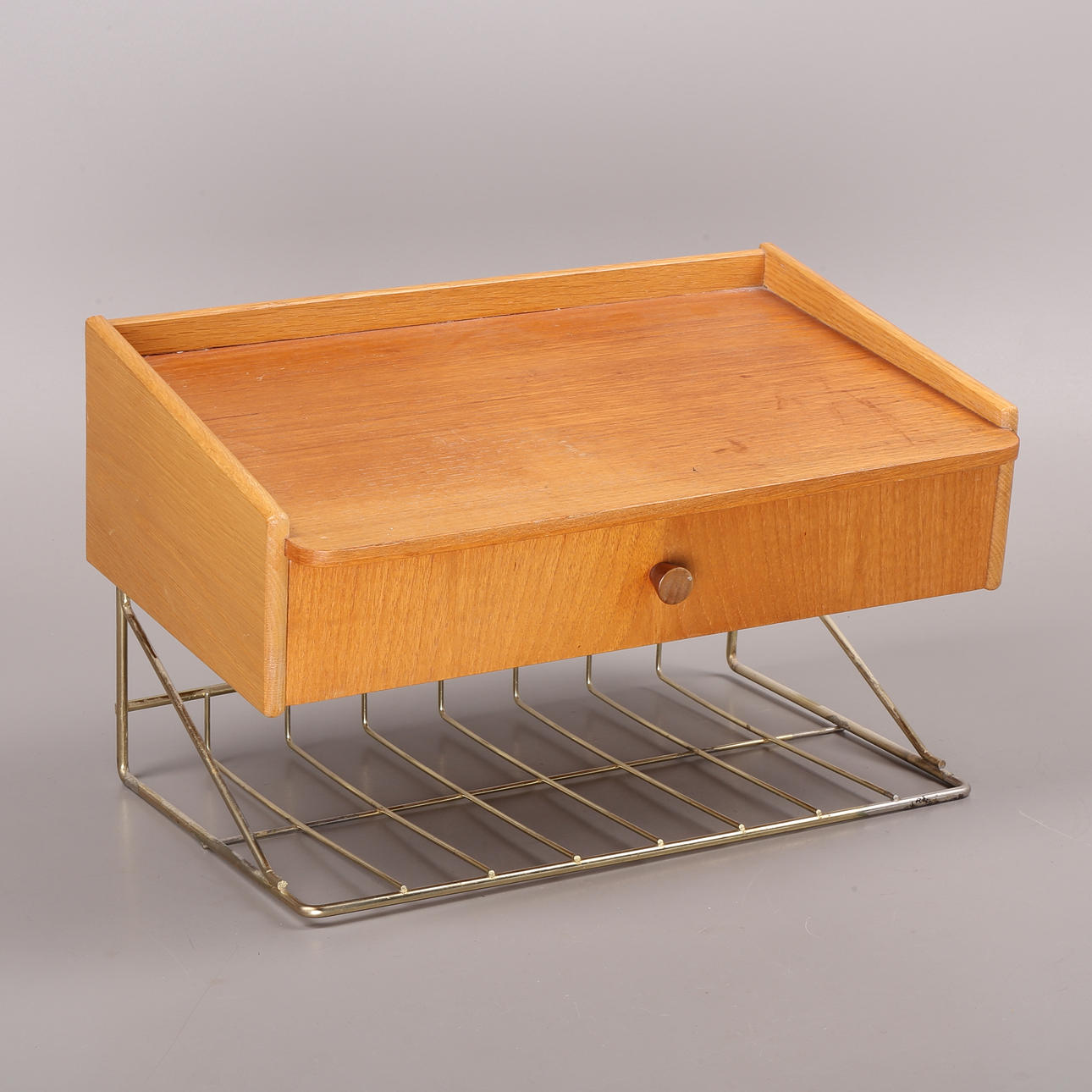 TELEPHONE SHELF, teak/oak, 1950s.