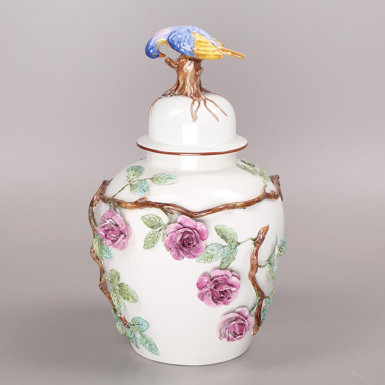 LIDDED URN, earthenware, early 20th century.