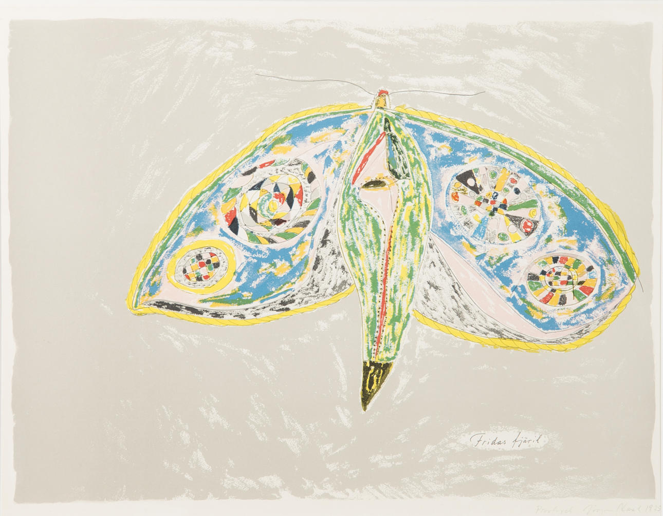 JÖRGEN NASH. "Fridas fjäril", färglitografi, signerad 1975.