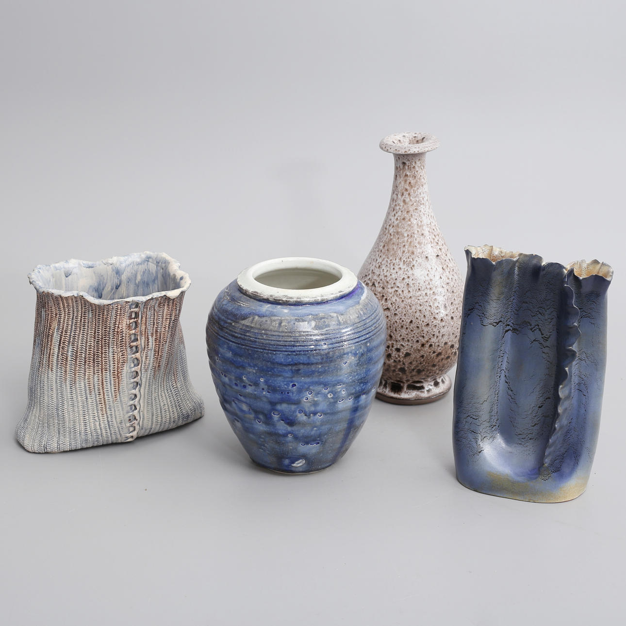 VASES, 4 pcs, ceramic, by Norrman, Motala.