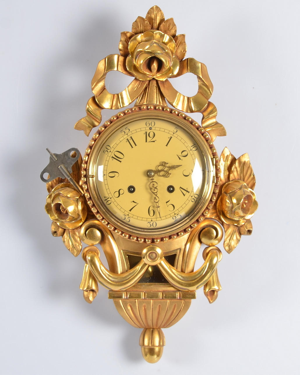 VÄGGPENDYL, förgylld, rokokostil, 1900-tal.