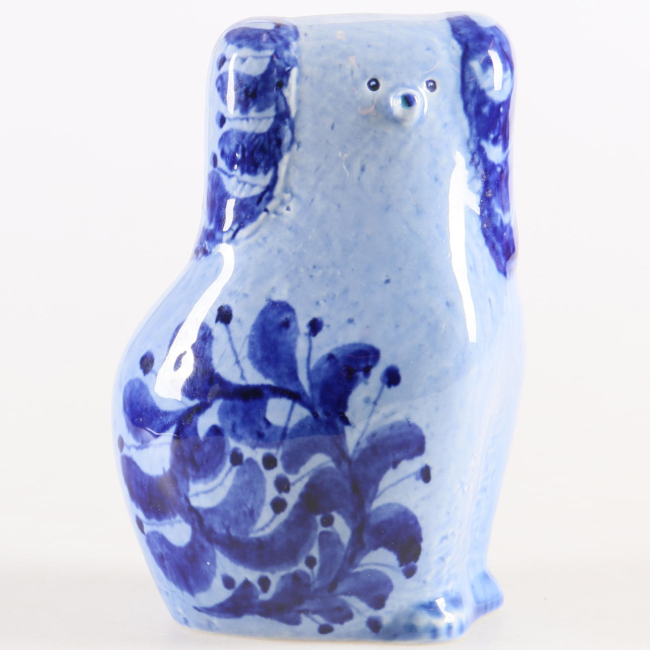 FIGURIN/BOKSTÖD, stengods, pudel, Lisa Larson, Gustavsberg, 1900-talets andra hälft.