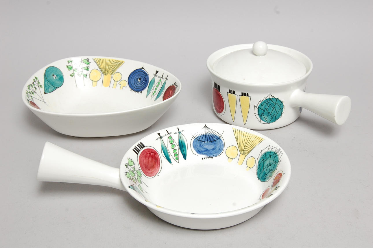 PORSLIN, 3 delar, " PICKNIK " Marianne Westman, Rörstrand.