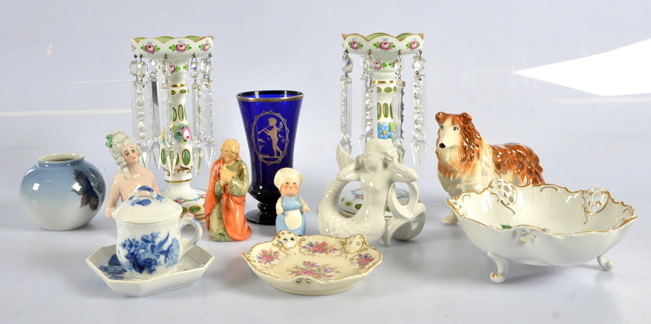 PARTI GLAS OCH PORSLIN, 12-delar, Goebel, Rörstrand, Rosenthal mm.