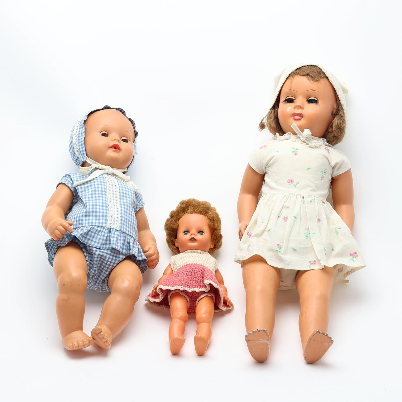 DOLLS 3 pcs mid-20th century.