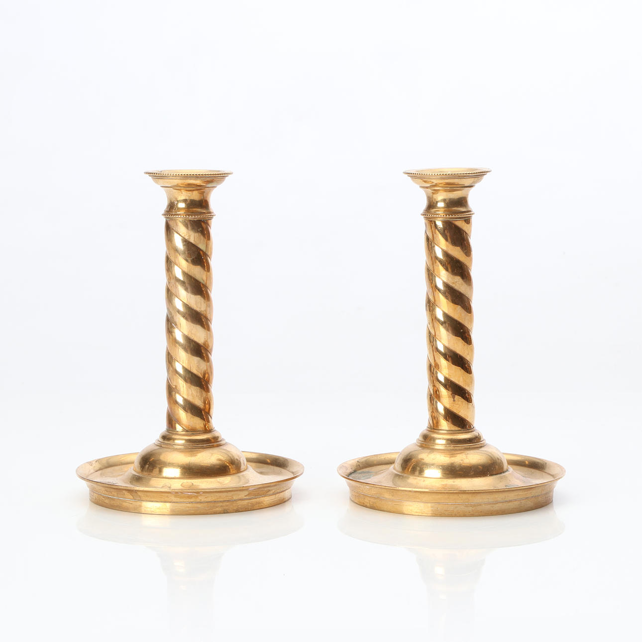 SKULTUNA, CANDLESTICKS, A PAIR. Brass. No 74.
