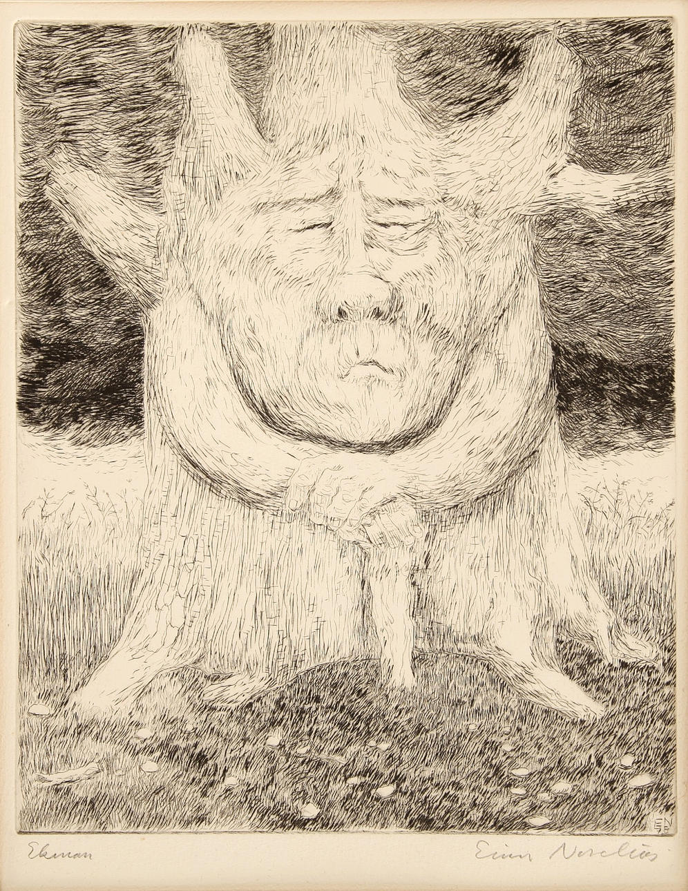 EINAR NORELIUS. 1900-1985. Etching, "Ekman", signed.