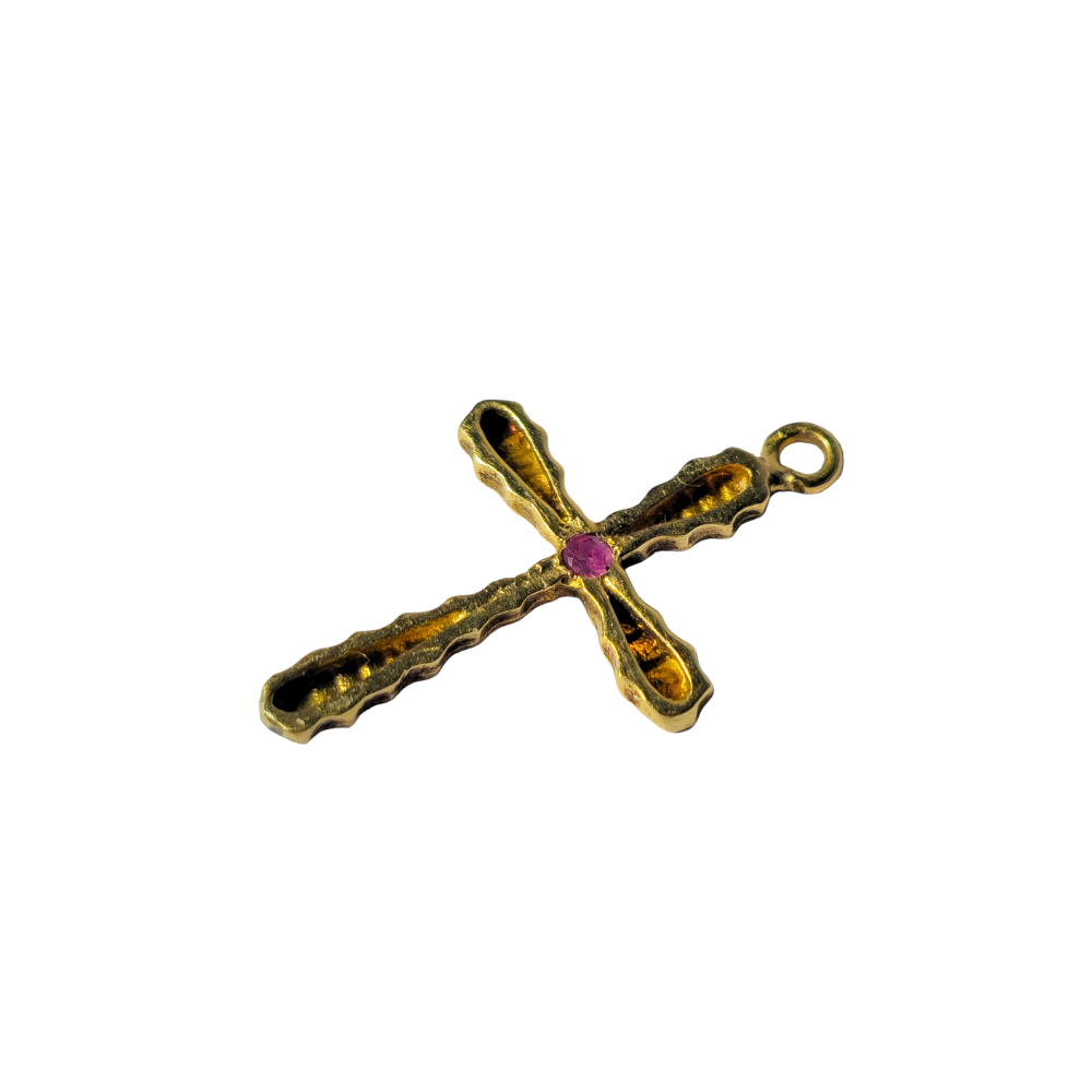 9K gold cross pendant.