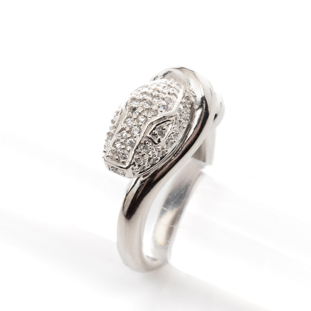 RING, sterling silver, cubic zirconia.