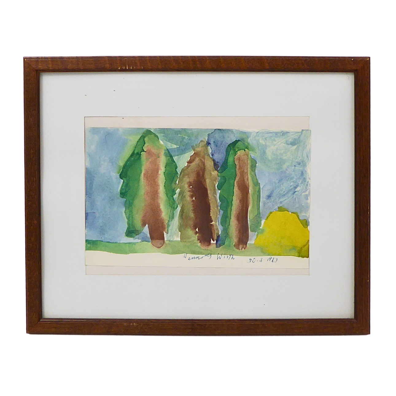SIGNED ORIGINAL WATERCOLOUR – TREE LANDSCAPE (1983).