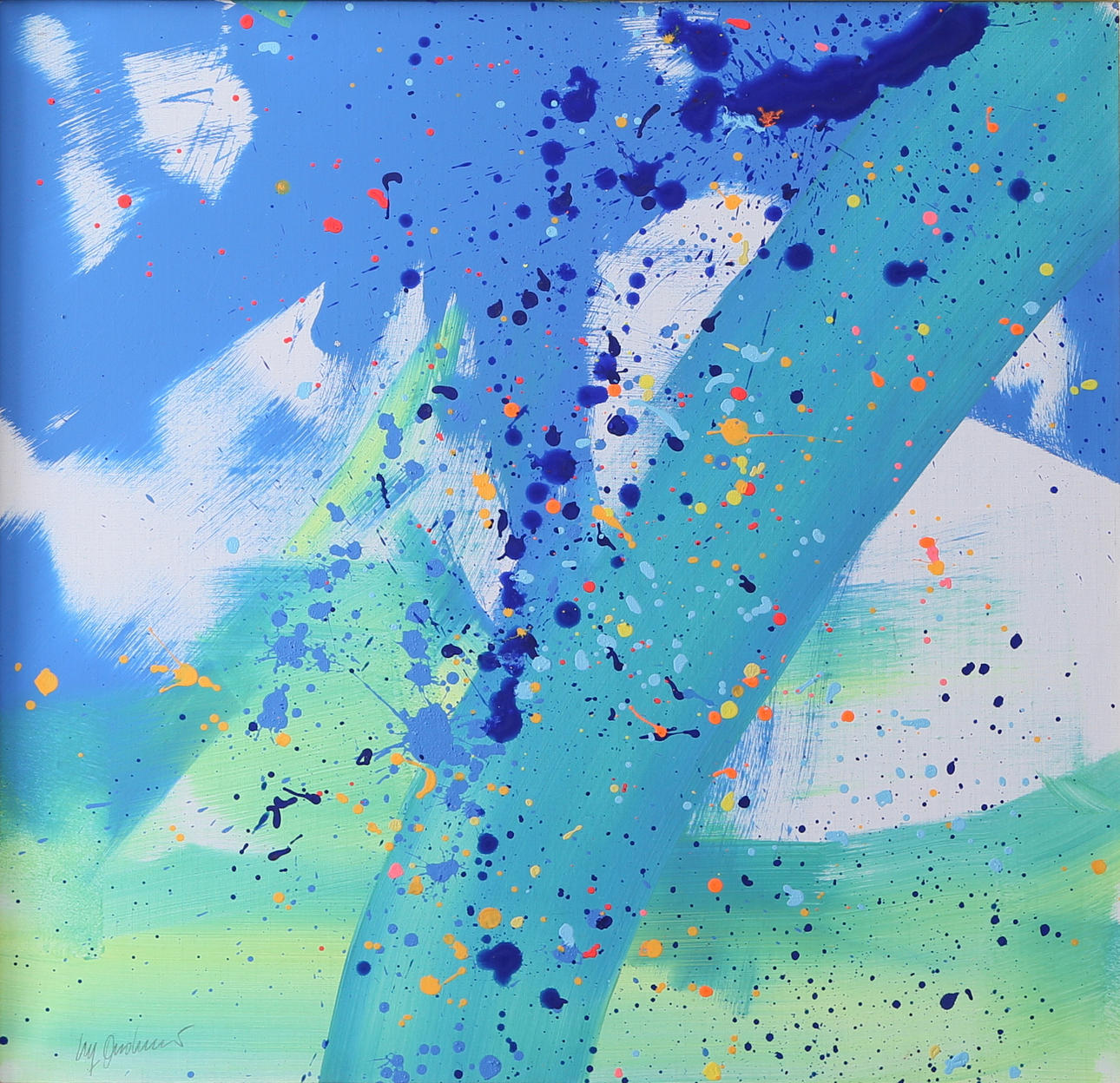 ULF ONSBERG. Komposition, olja på duk, signerad.