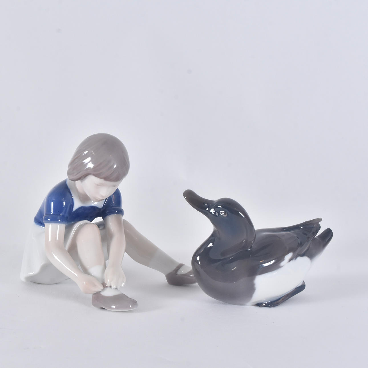 FIGURINES, 2 pieces, Bing & Grøndahl, Denmark.