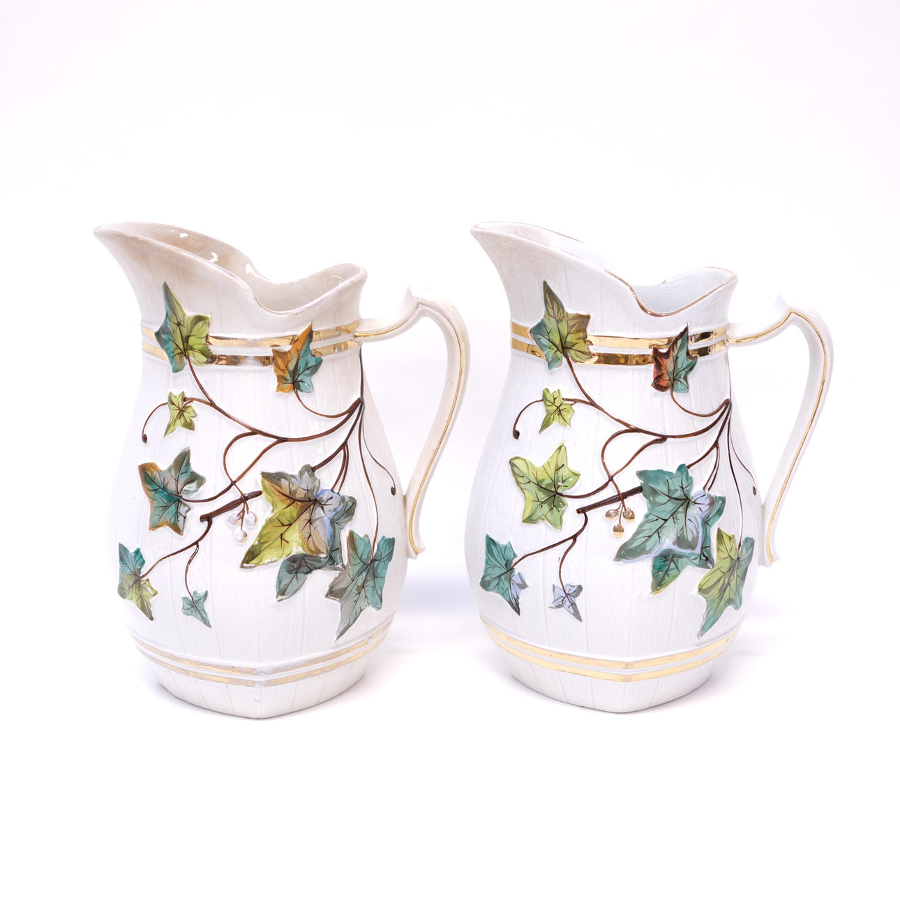 TWO JUGS ENGLAND, CIRCA 1900.