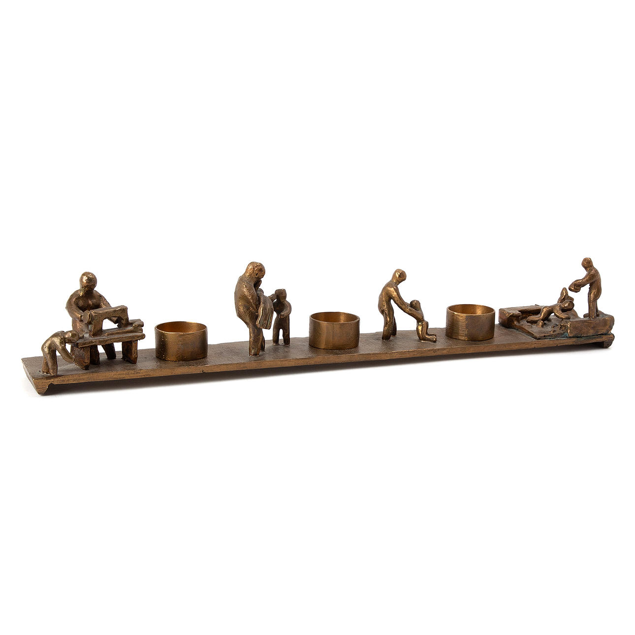 ROLF DE VAL. Candlestick, "Syskonen", bronze, signed.
